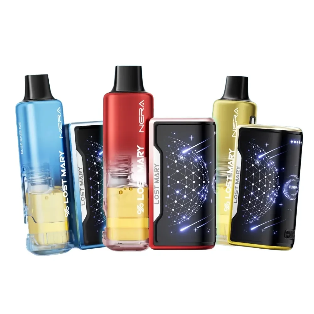 A sleek bitcoin fogger disposable vape device with modern design elements and a blue LED indicator, showcasing its compact form factor and high-capacity e-liquid window.
